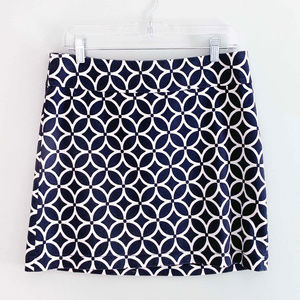 Banana Republic Navy and White Patterned Skirt
